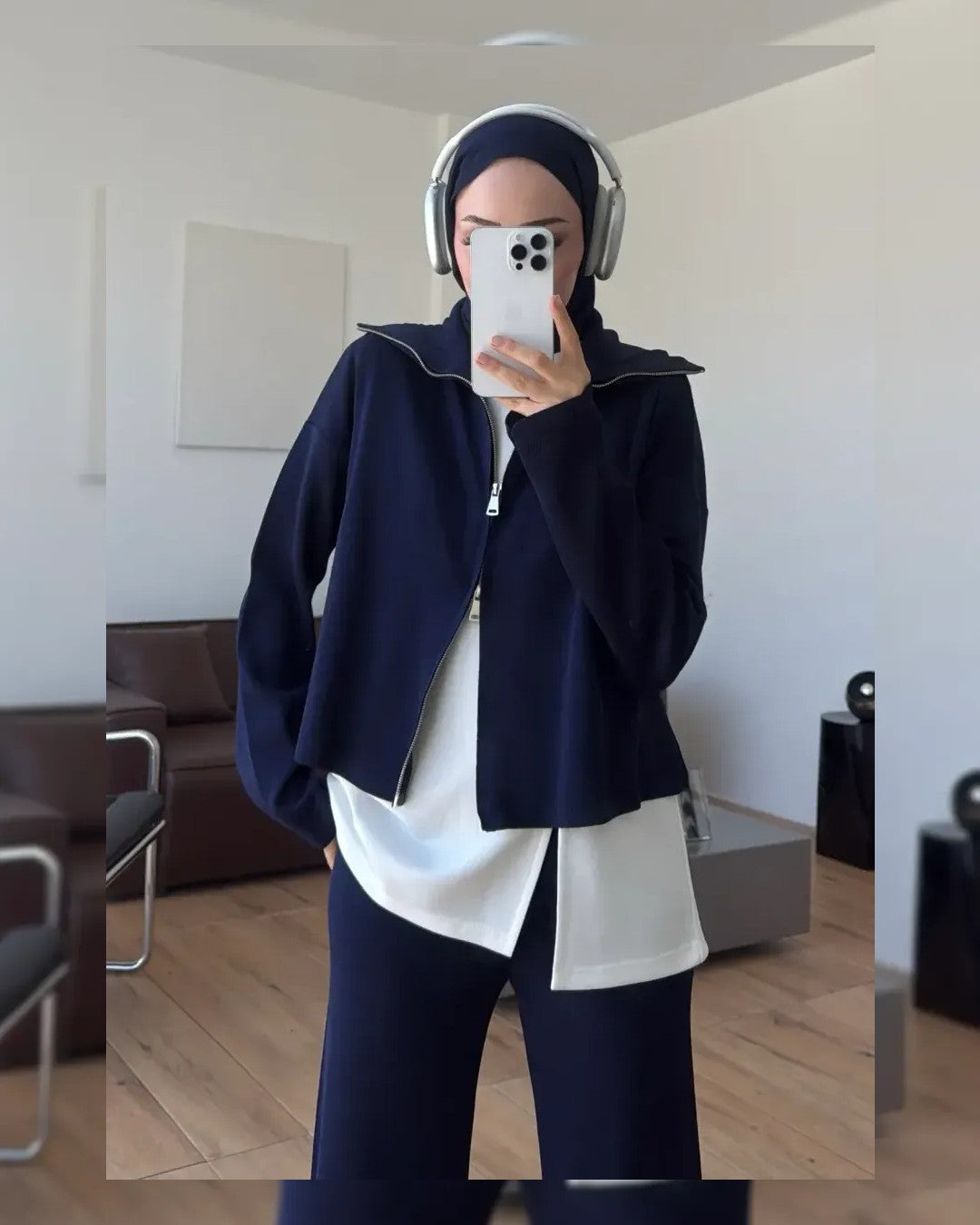 The Go-To 3PCS Set - Navy - front view
