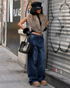 The Low-Rise Wide Denim - Denim - three-quarter view