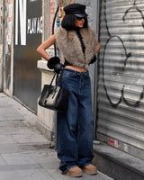 The Low-Rise Wide Denim - Denim - three-quarter view