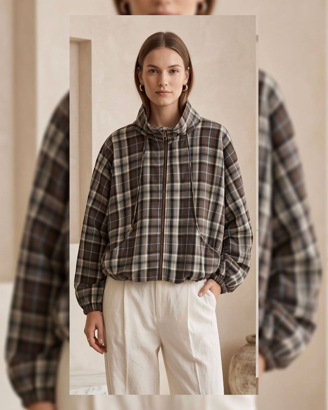 The Plaid Windbreaker - Multi - front view