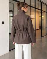 The Regent Belted Jacket - Light Brown - back view