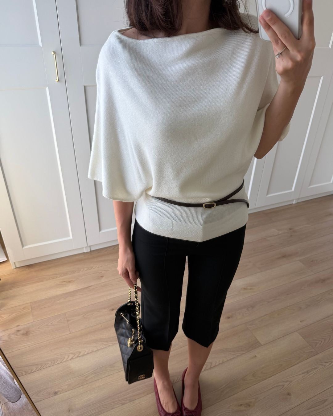 Top + Belt - White - front view