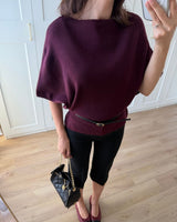Top + Belt - Burgundy - front view