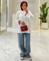Top + Belt - White - front view