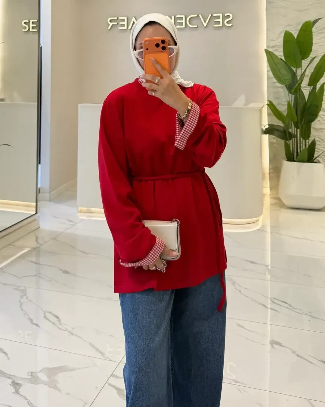 Top + Belt - Red - front view