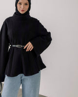 Top + Belt - Black - front view