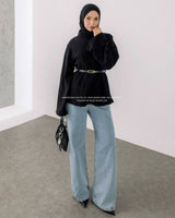 Top + Belt - Black - front view