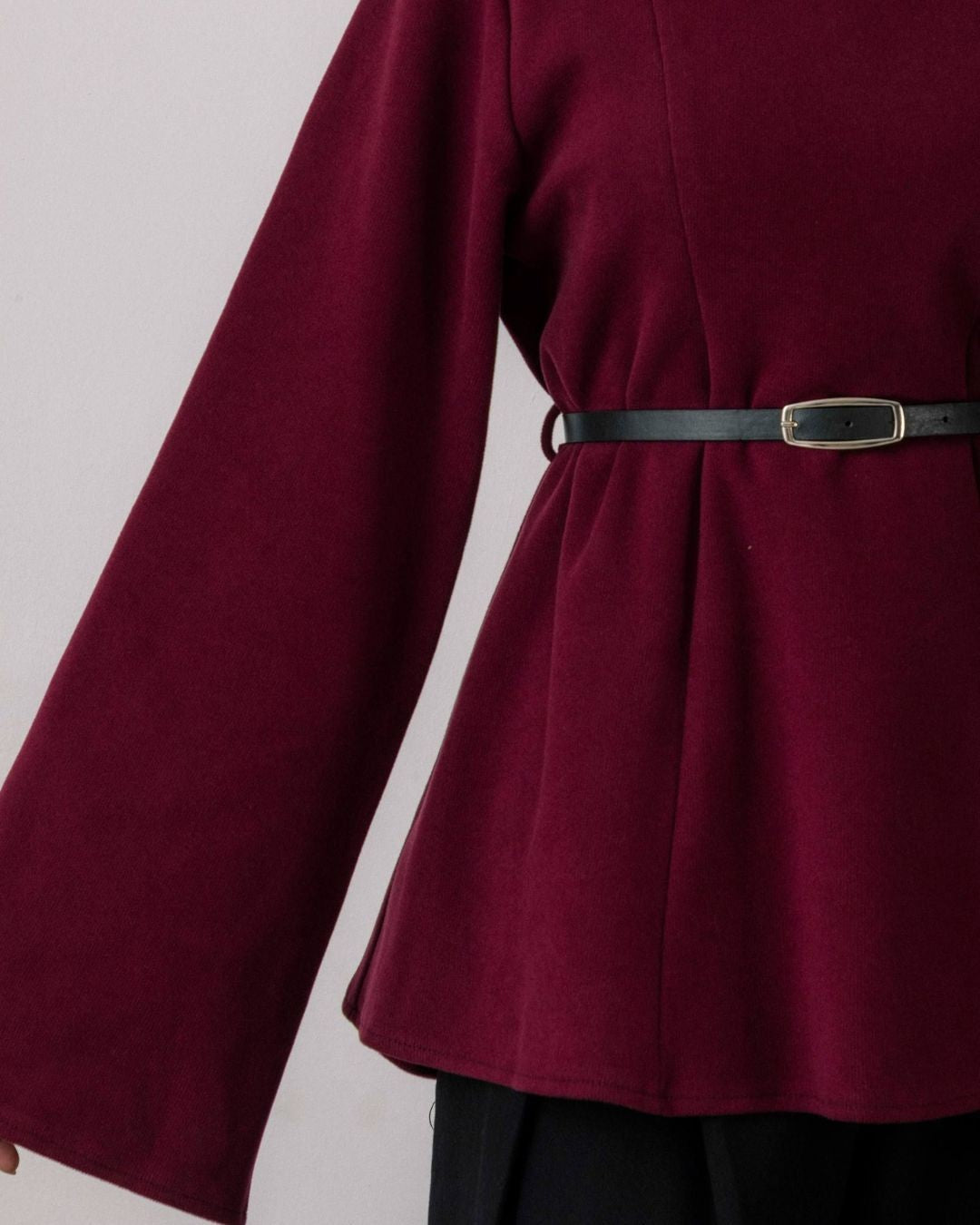 Top + Belt - Burgundy - detail