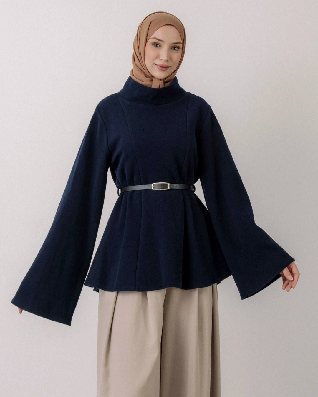 Top + Belt - Navy - front view