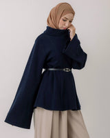 Top + Belt - Navy - three-quarter view