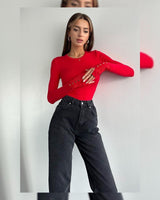 Top - Red - front view