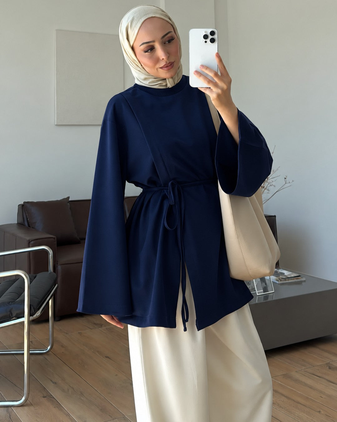 Top - Navy - front view