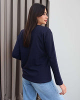 Top - Navy - back view