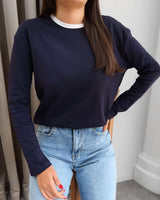 Top - Navy - front view