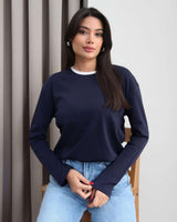 Top - Navy - front view