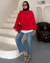 Oversized Sweatshirt - Red - front view