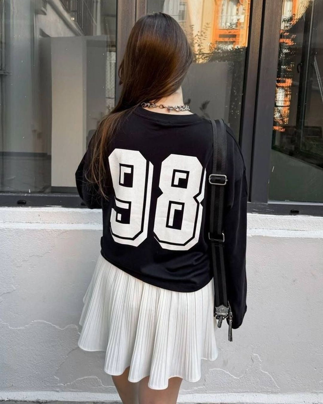 Top - Black - back view