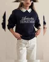 Top - Navy - front view
