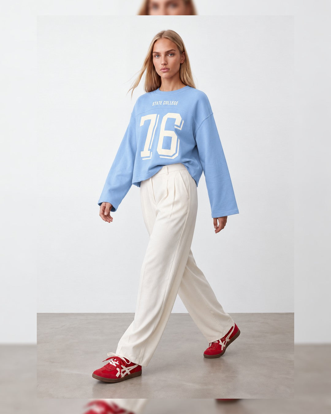 Top - Blue - three-quarter view