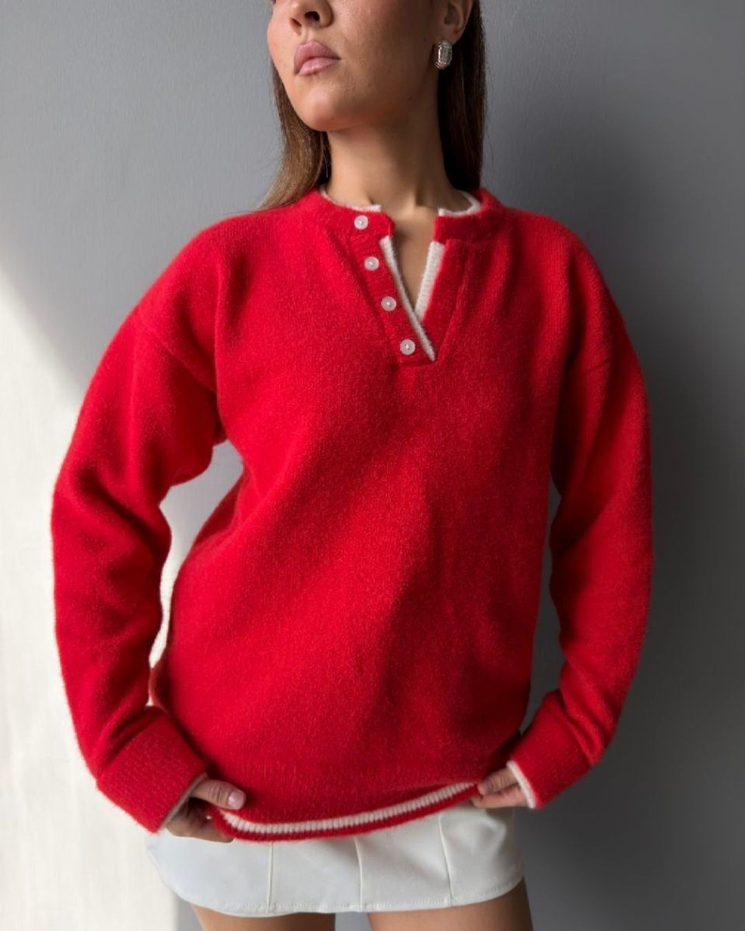 Top - Red - front view