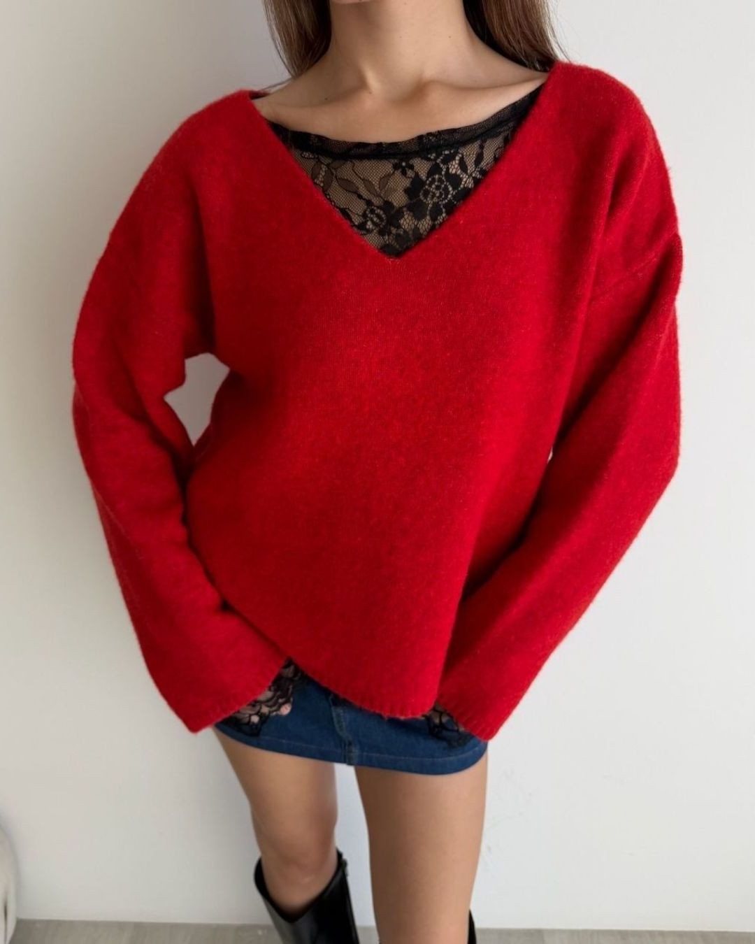 Top - Red - front view
