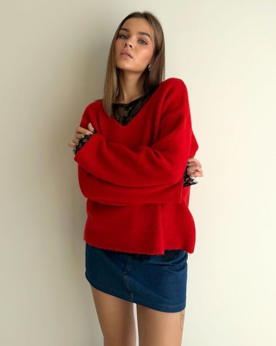 Top - Red - front view
