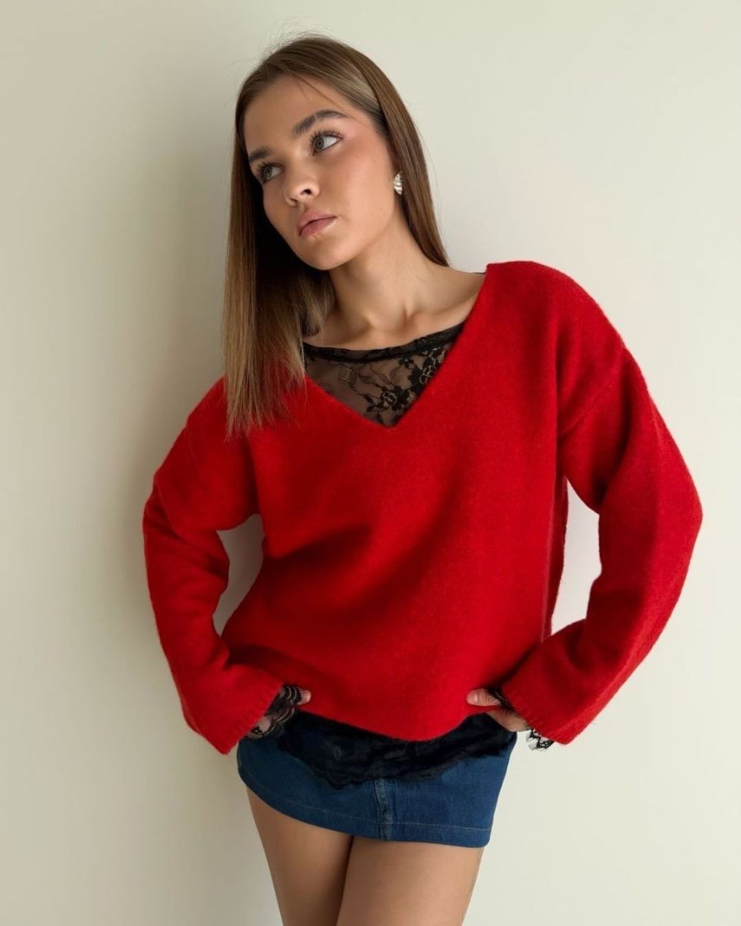 Top - Red - front view