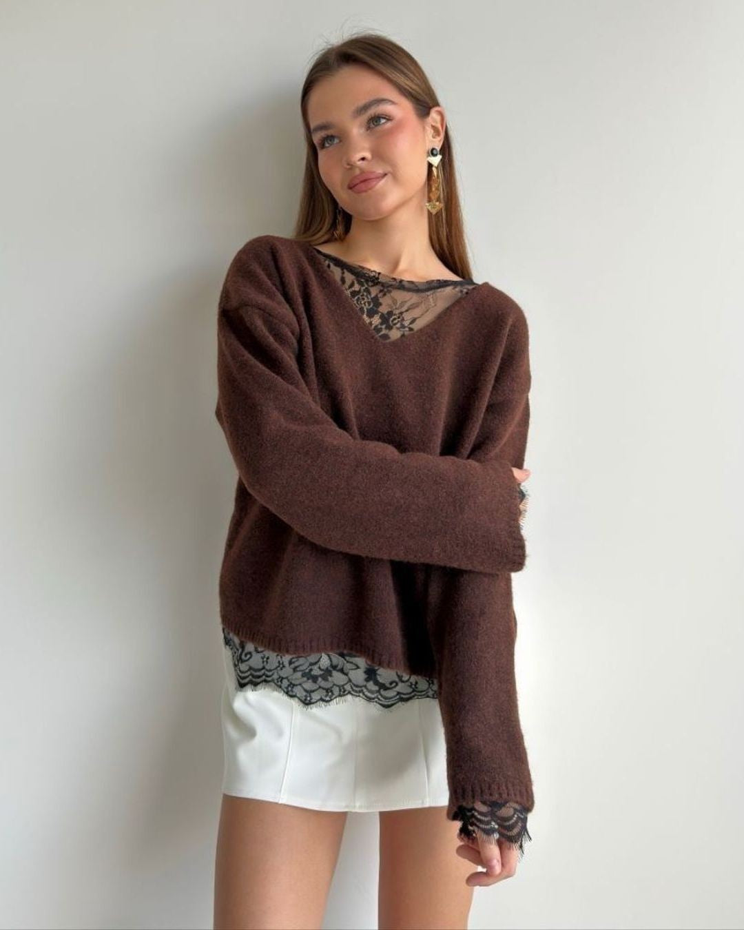 Top - Brown - front view