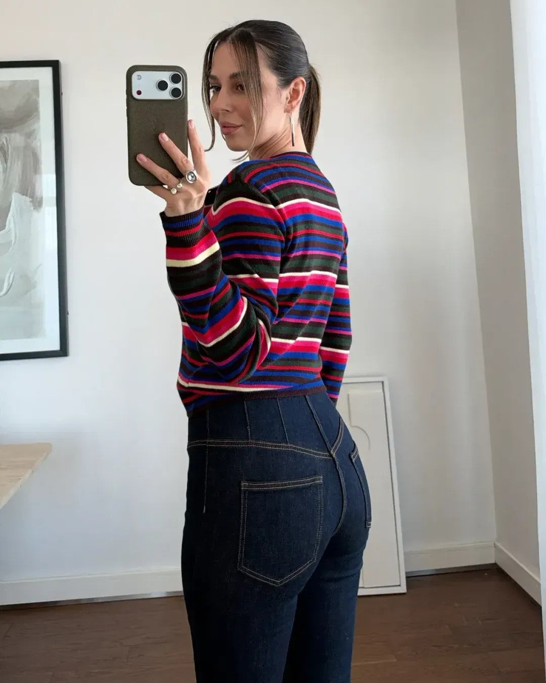 Top - Navy - back view