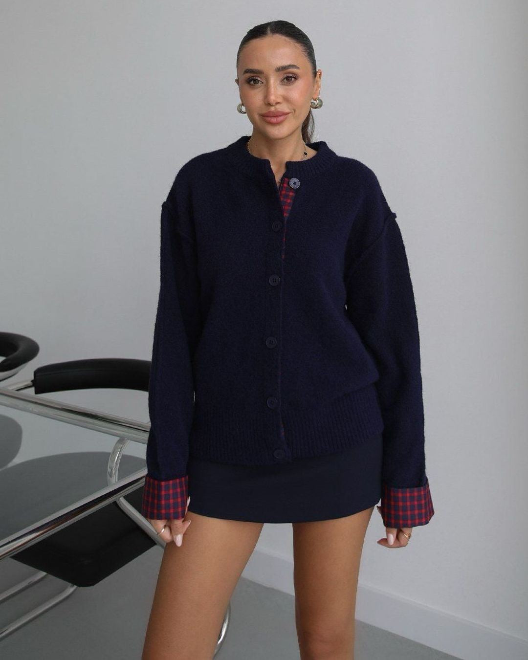 Top - Navy - front view