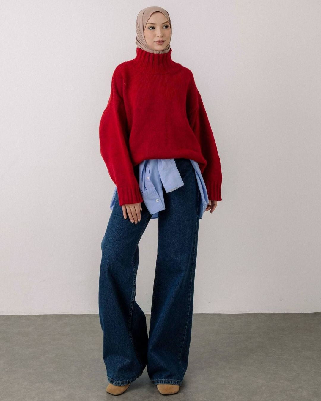 Must Have Turtleneck Sweater - Red - front view