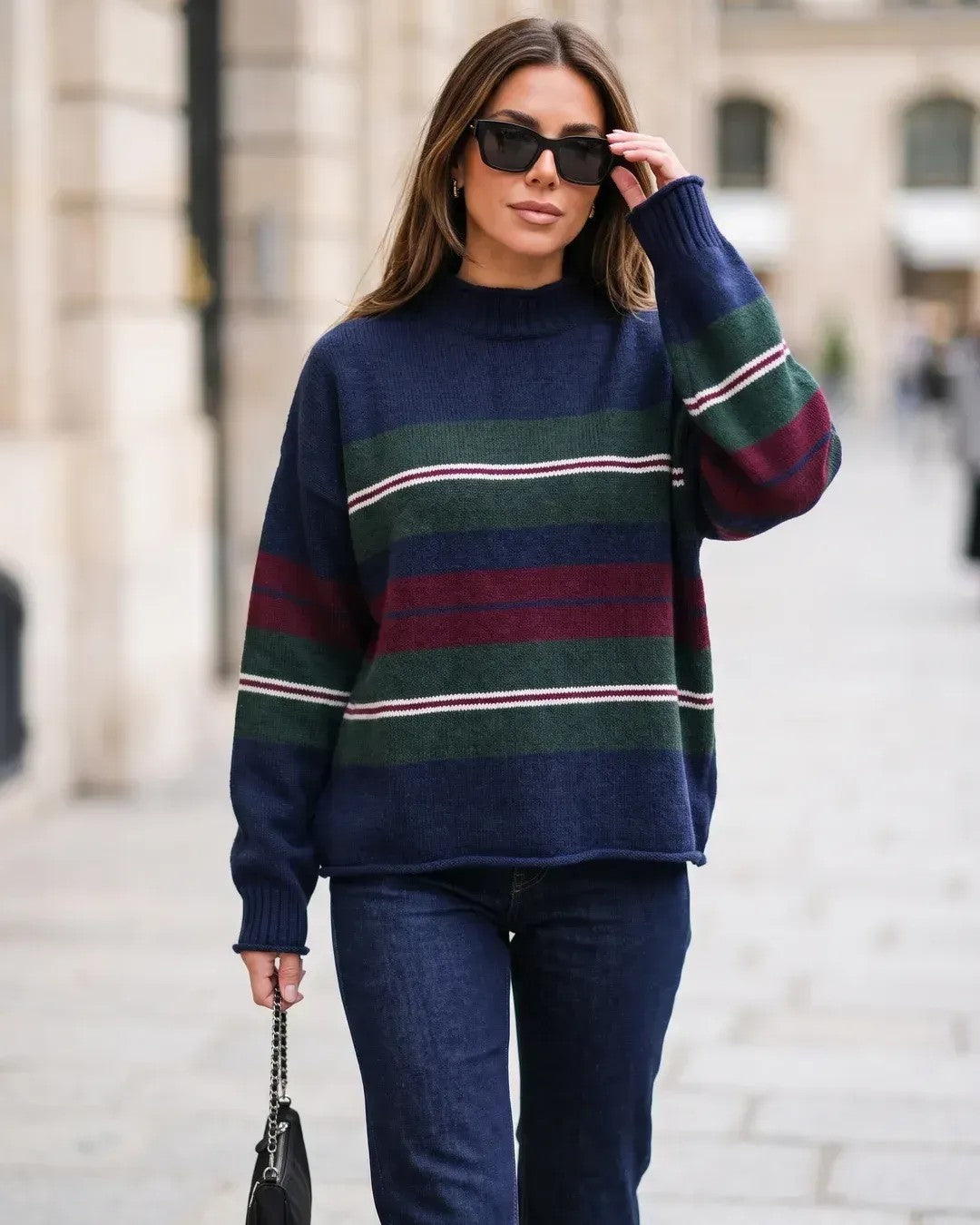 Striped Cozy Sweater - Multi - front view