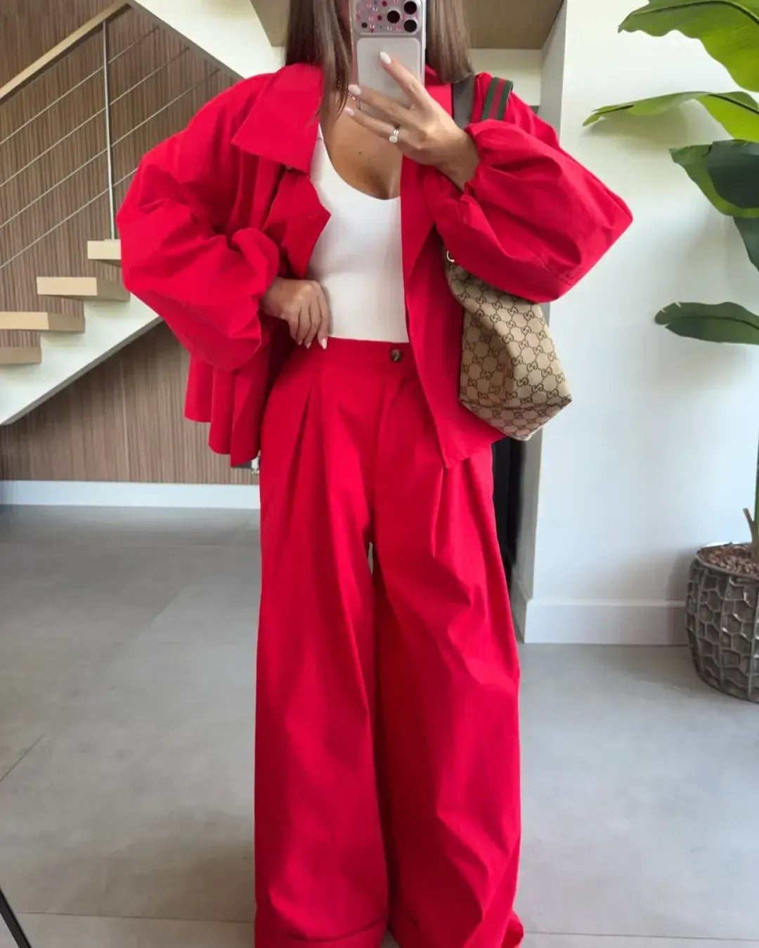 Trench Co-ord Must Have Set - Red - front view