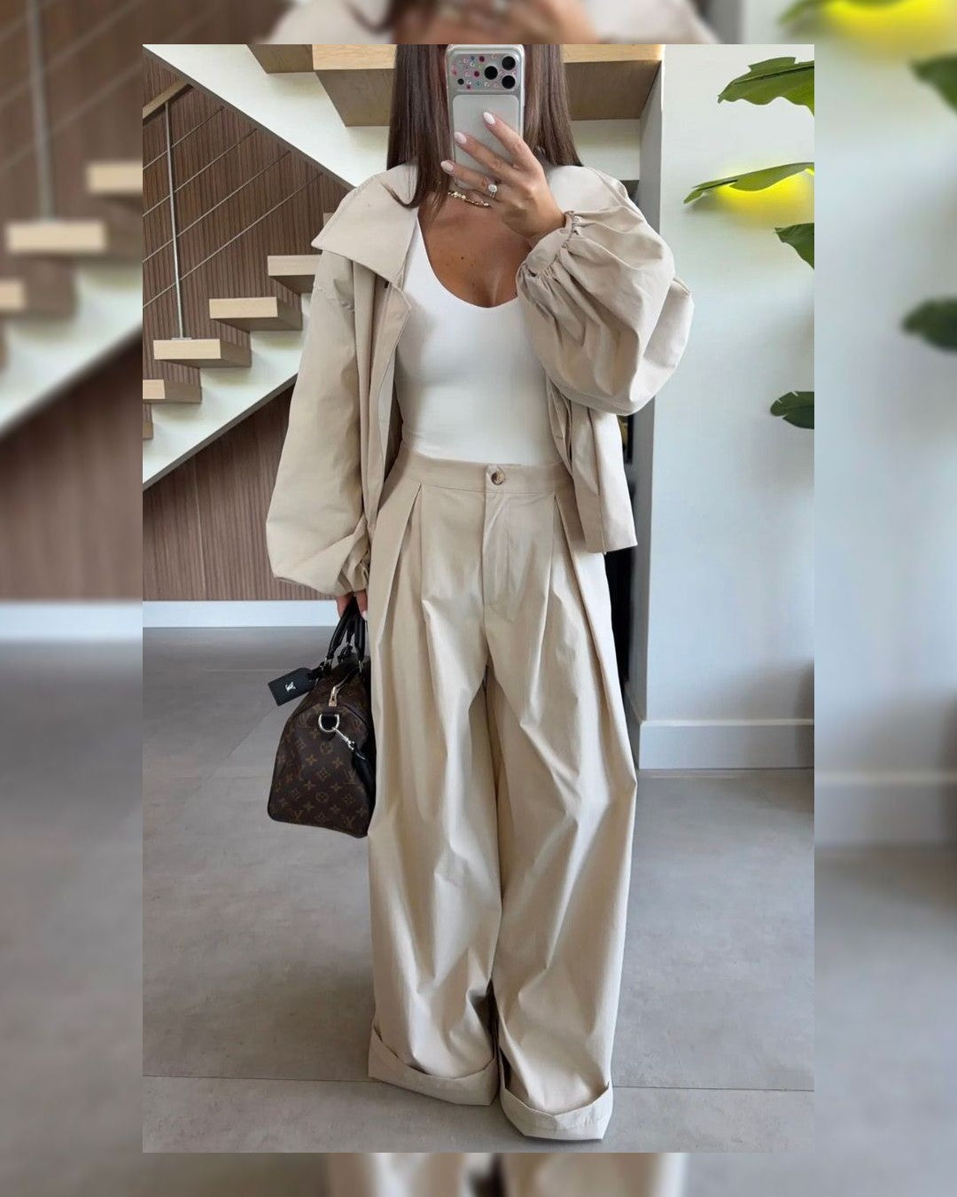 Trench Co-ord Must Have Set - Light Beige - front view