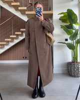 Trench Coat with Printed Lining - Brown - front view