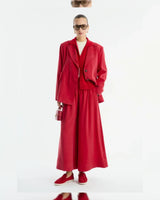 Two Piece Set + Belt - Red - front view