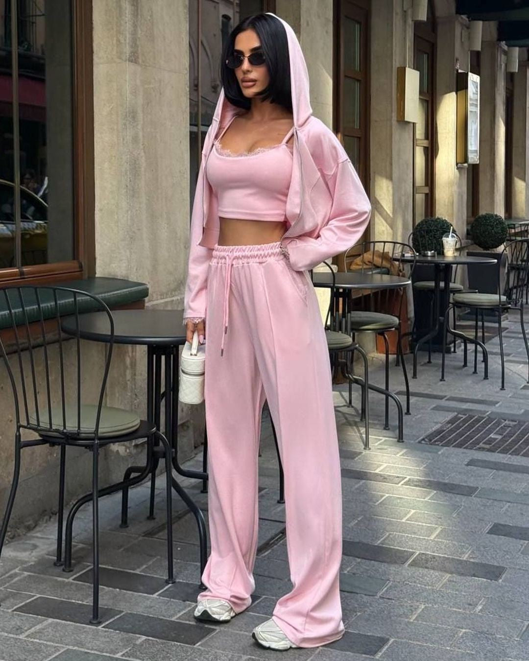 Hoodie, Top & Pants 3-Piece Set