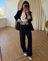 Two Piece Set - Navy - front view