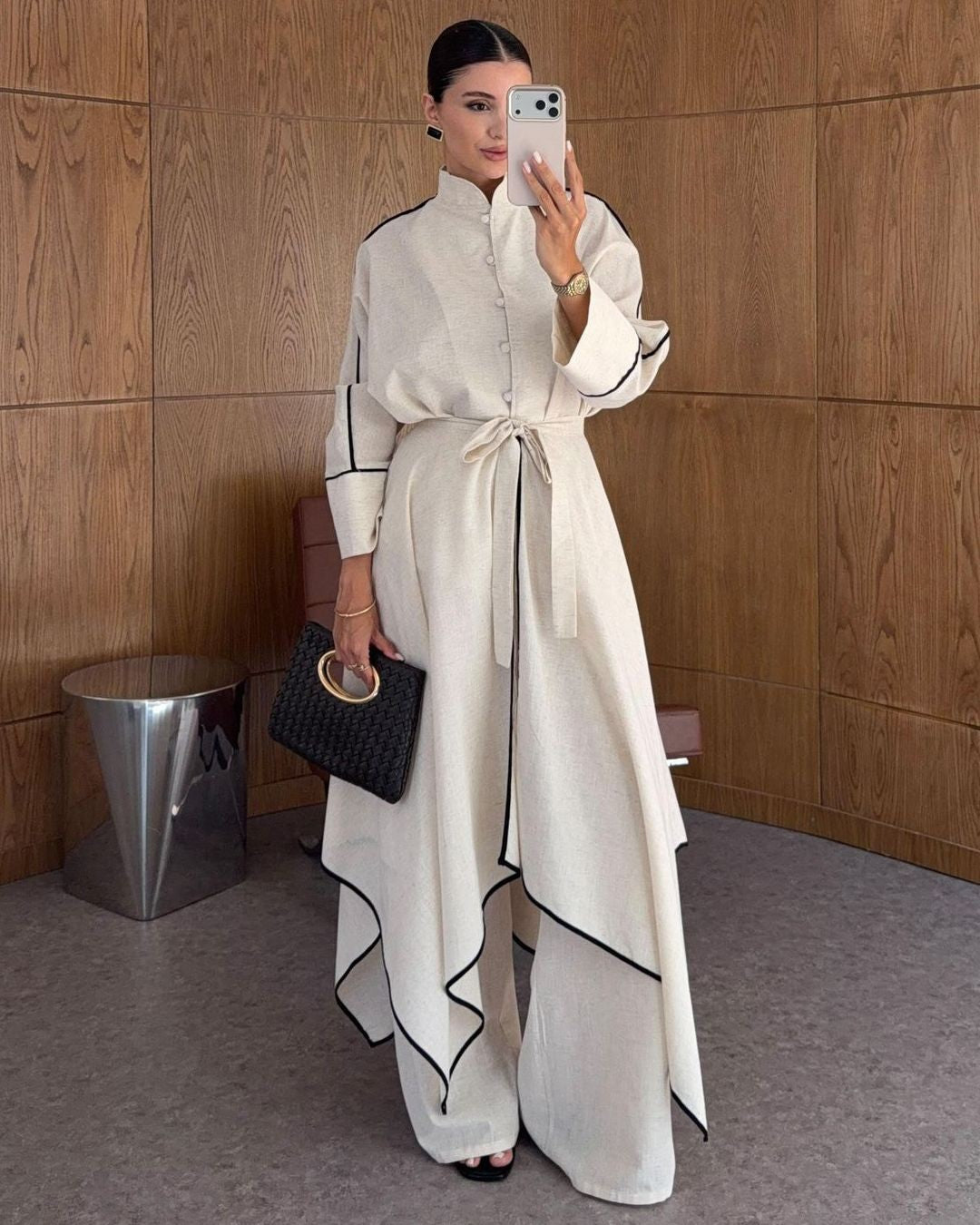 Two Piece Set - Beige - front view