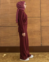 Two Piece Set - Burgundy - side view