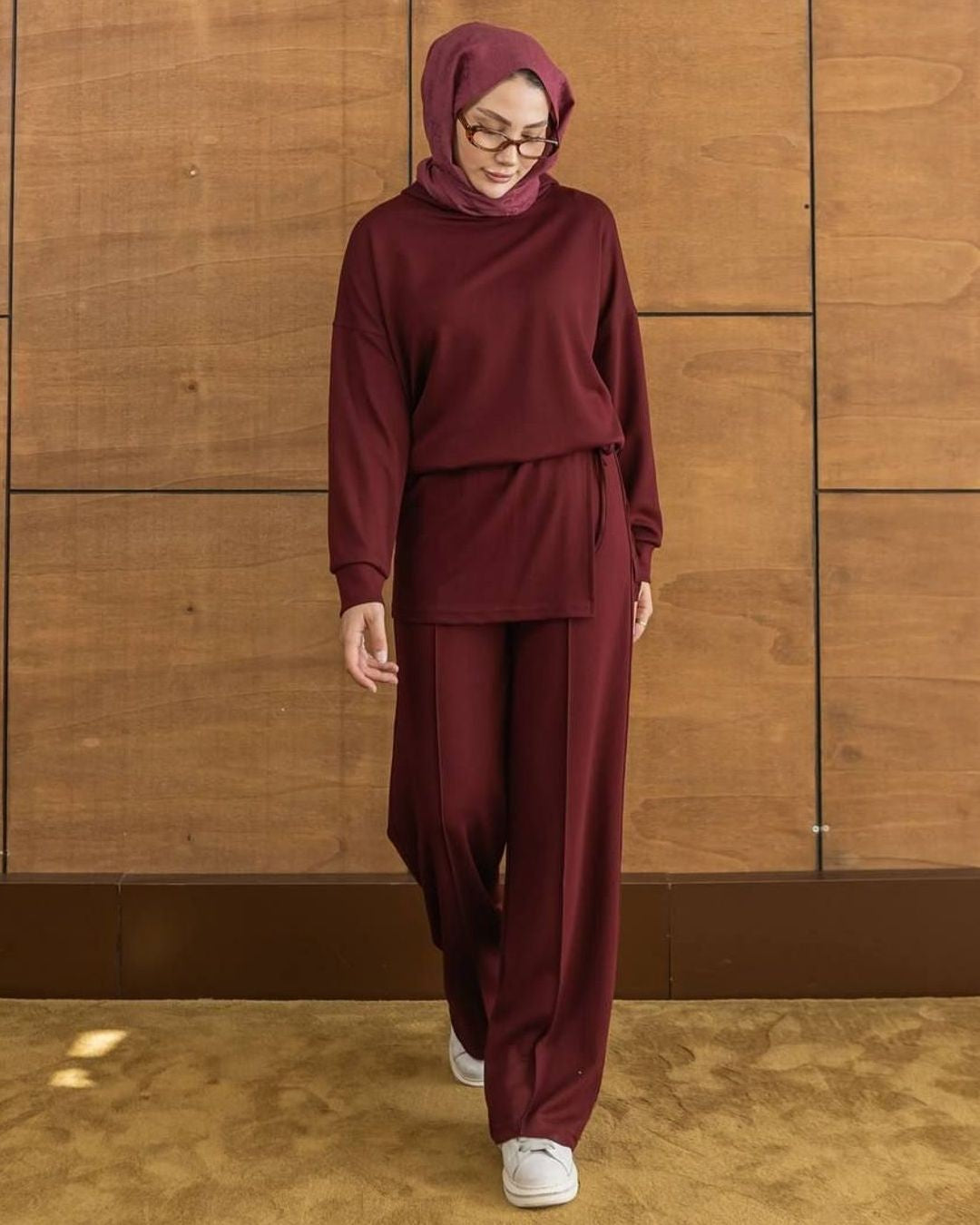 Two Piece Set - Burgundy - front view