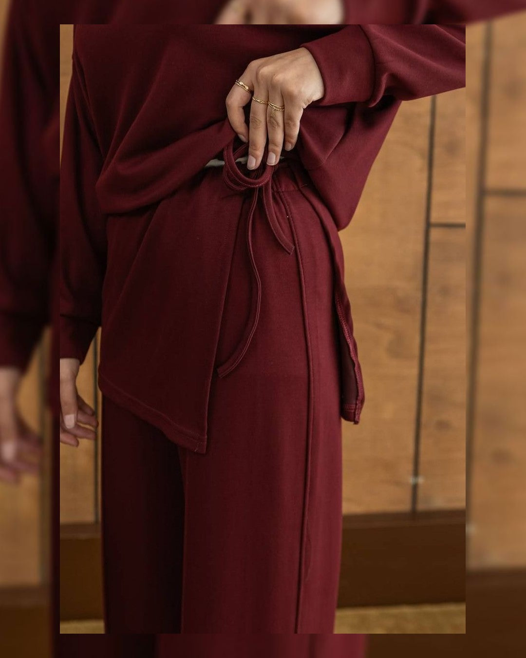 Two Piece Set - Burgundy - detail