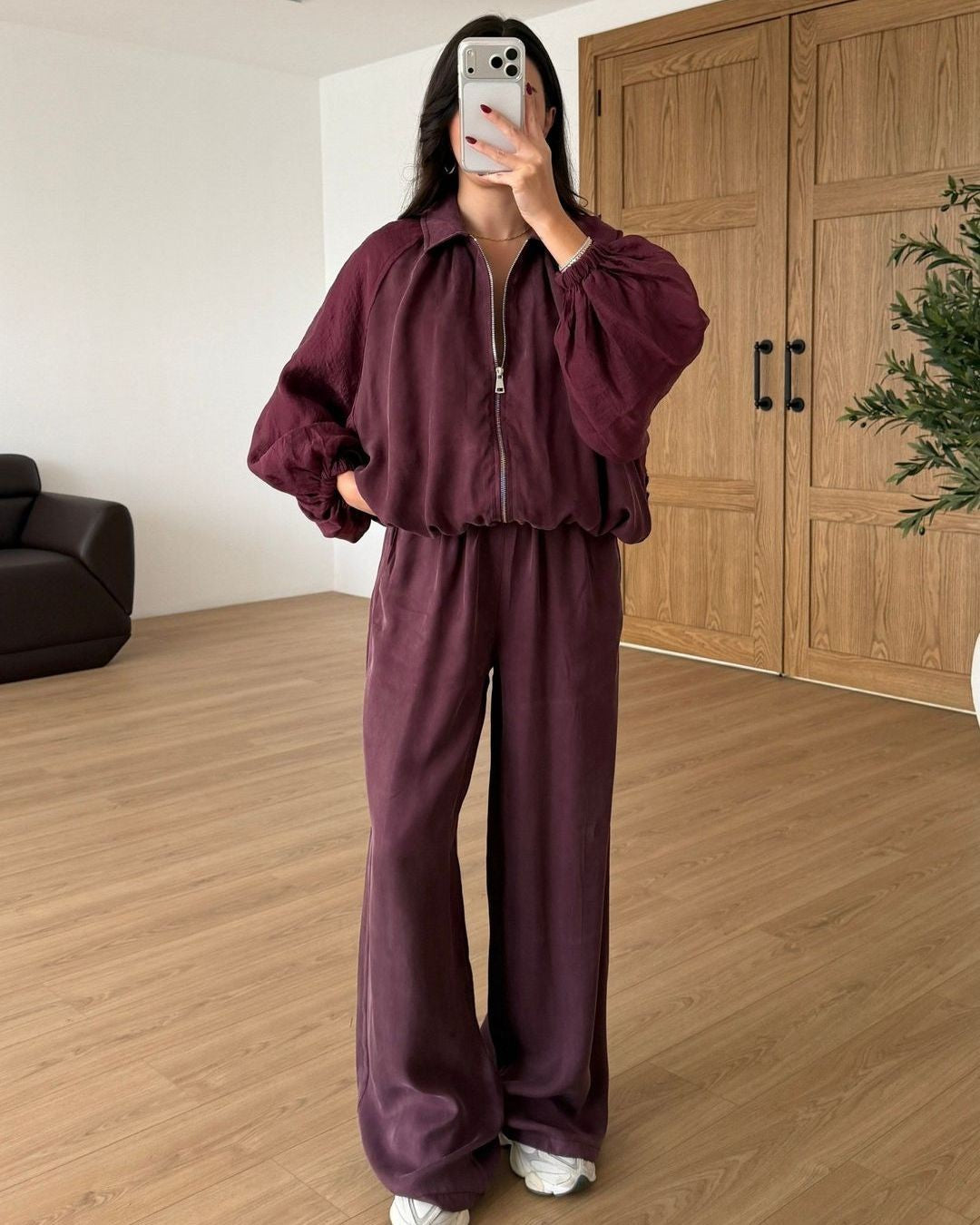 Two Piece Set - Burgundy - front view
