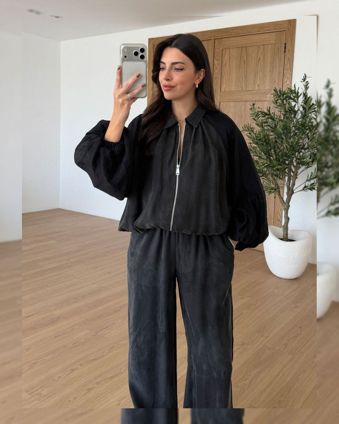 Two Piece Set - Black - front view