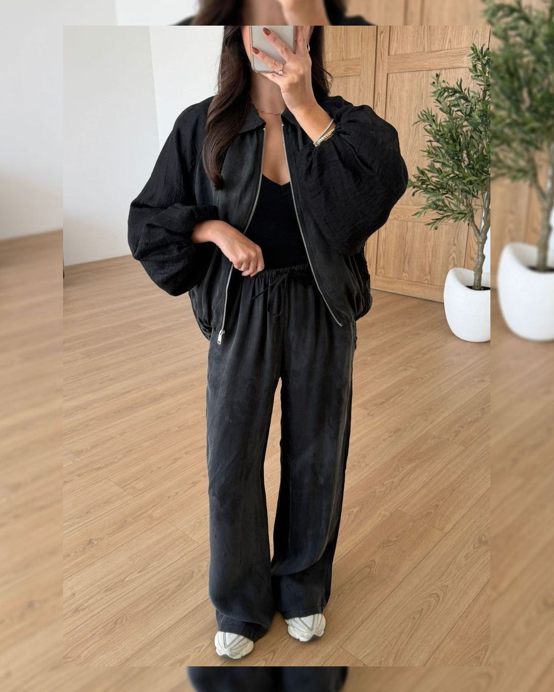 Two Piece Set - Black - front view