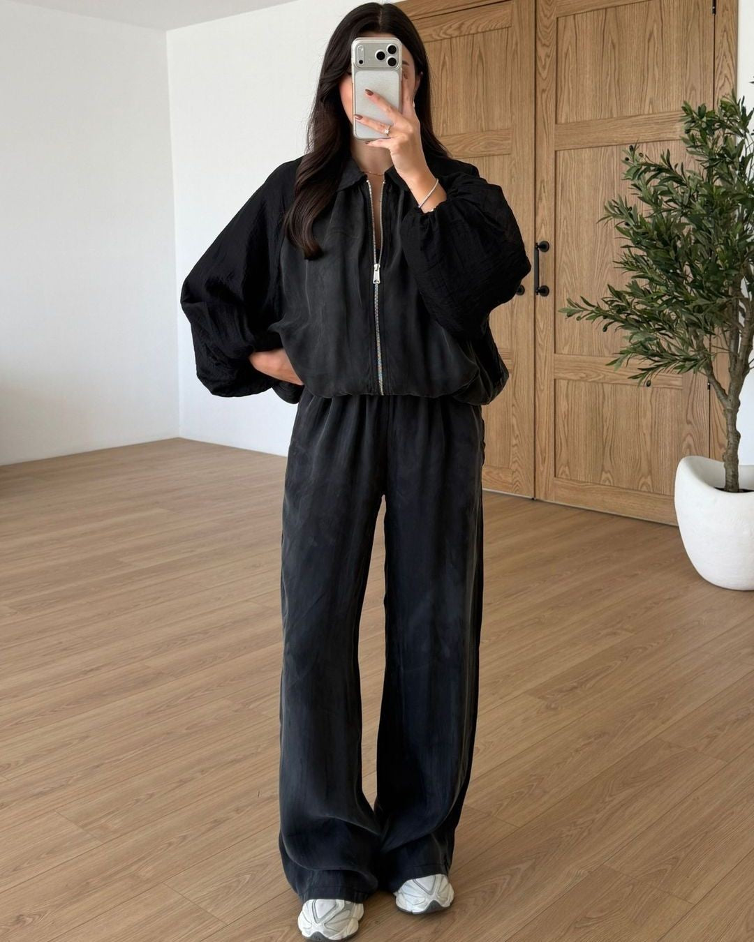 Two Piece Set - Black - front view