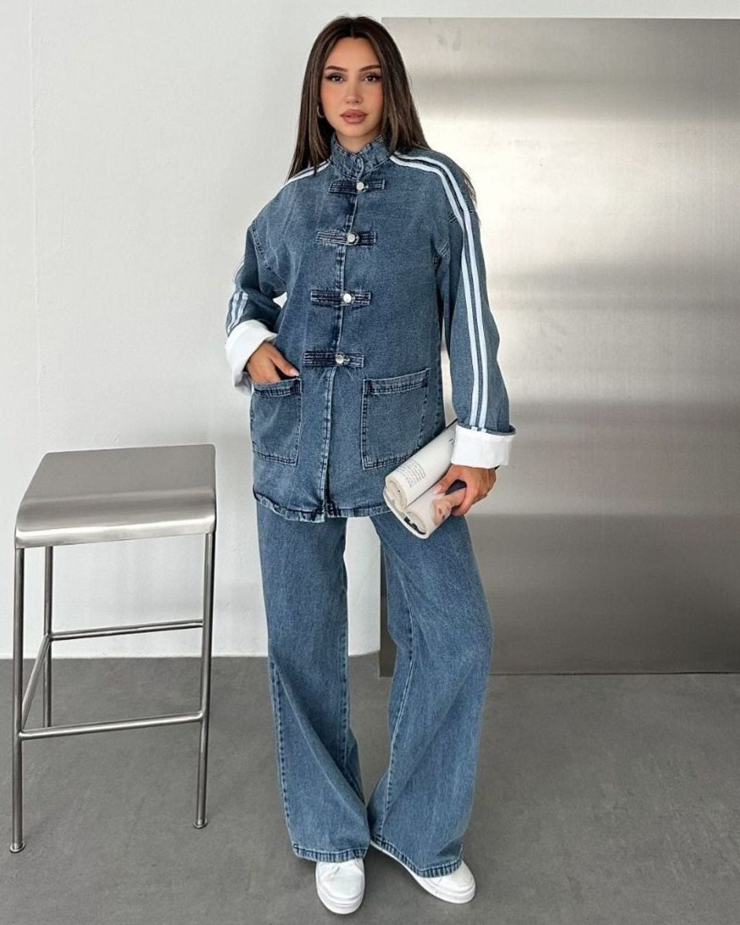 Two Piece Set - Denim - front view