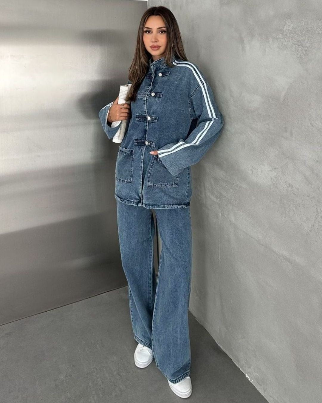 Two Piece Set - Denim - front view
