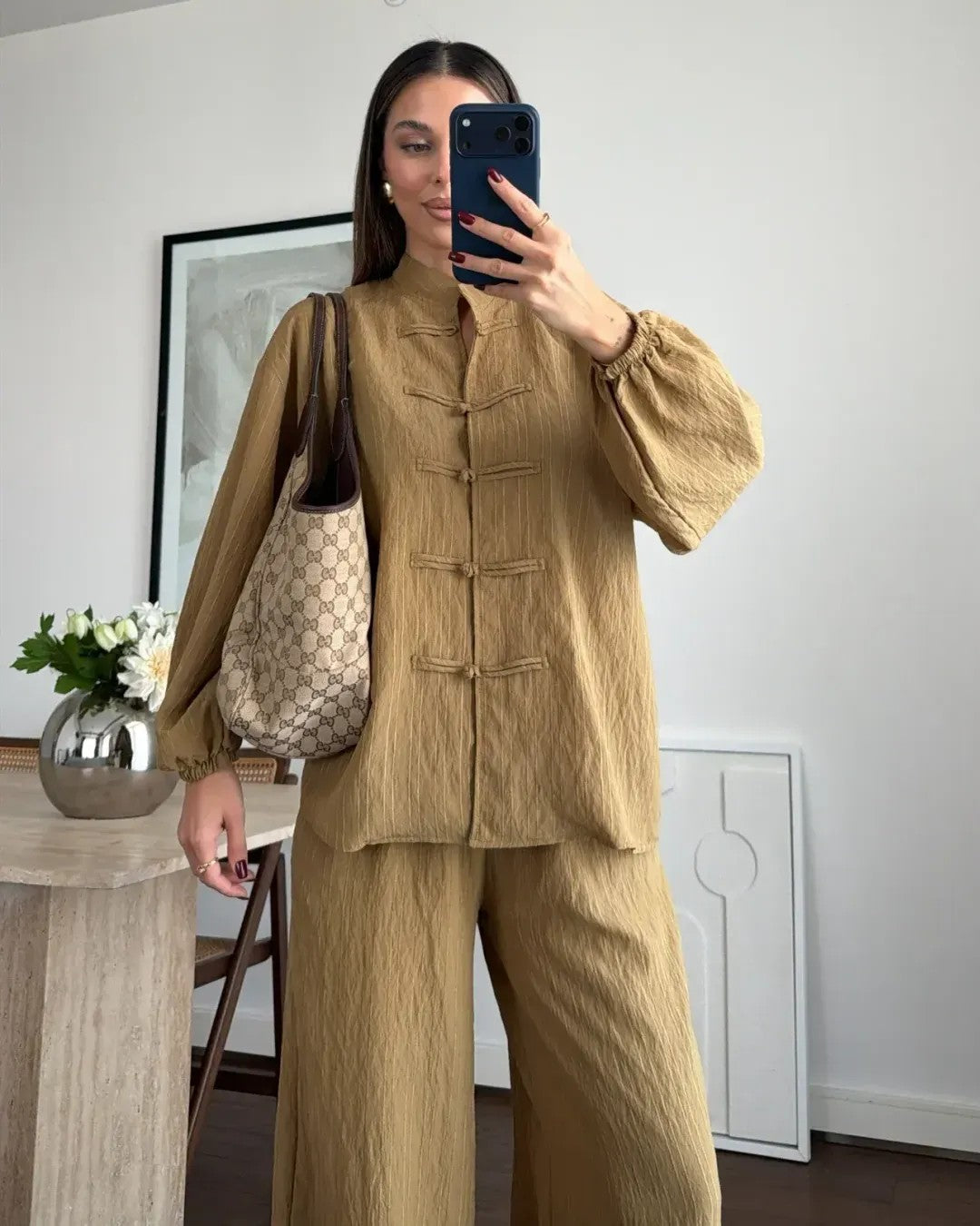 Two Piece Set - Brown - front view