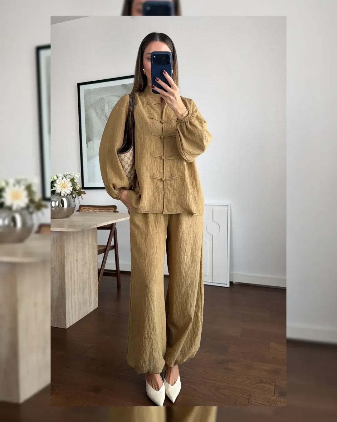 Two Piece Set - Brown - front view